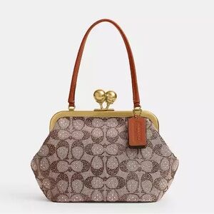 Kisslock Frame Bag 16 In Crystal Signature Jacquard NWT